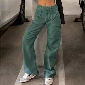 Princess Polly green cargo pants